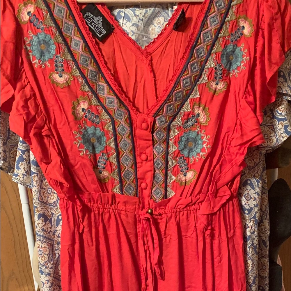 Long Red Boho Dress new never worn no tags